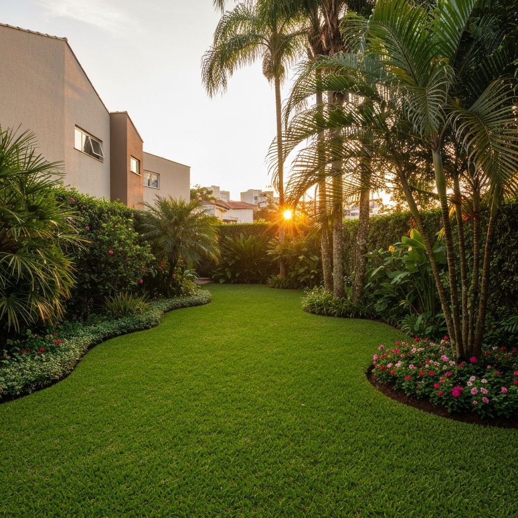 Jardim profissional bem cuidado